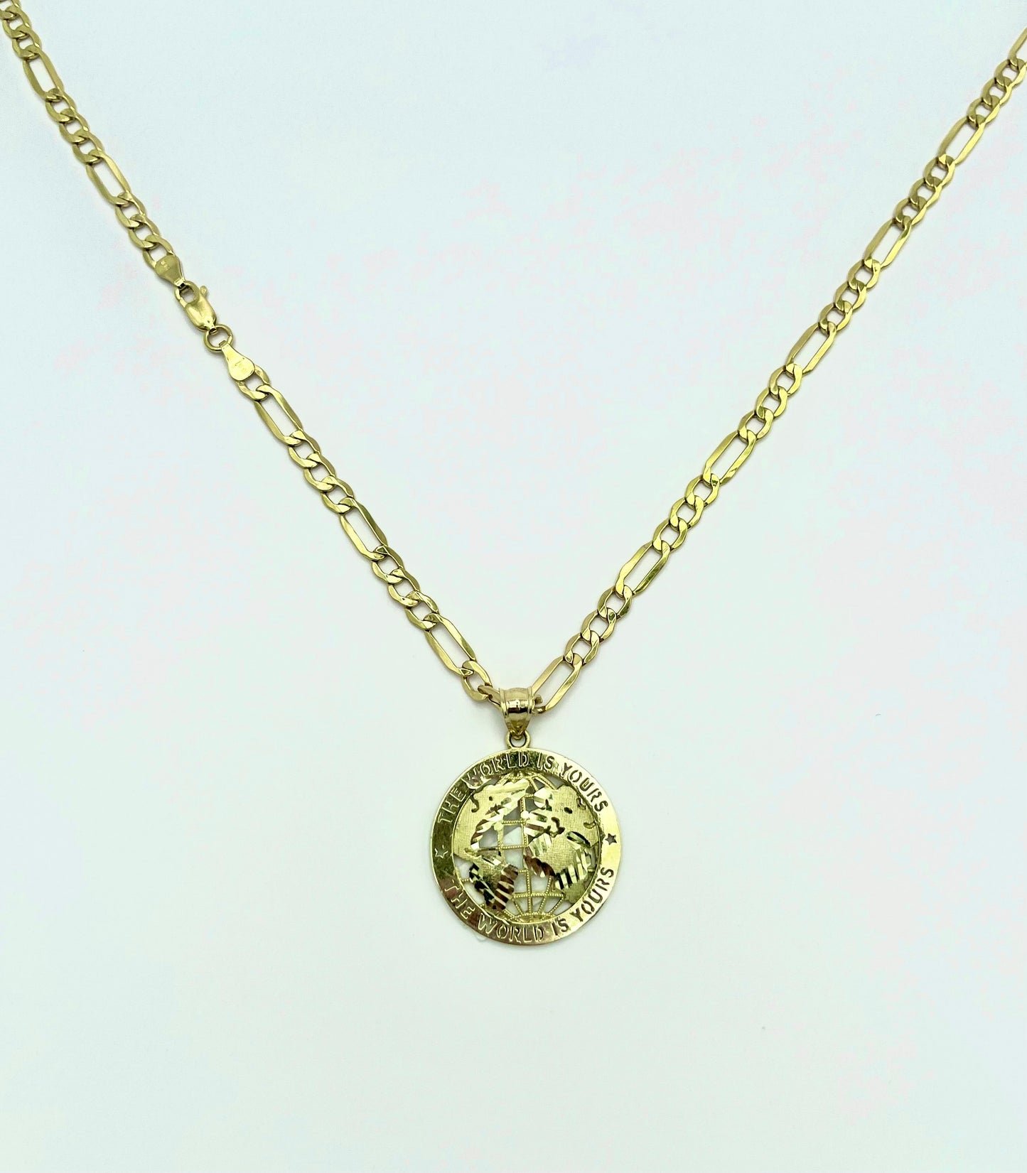 Figaro Chain with World Globe Pendant